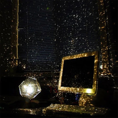 LED starry sky projector night lamp projecting constellation patterns on bedroom ceiling with remote control