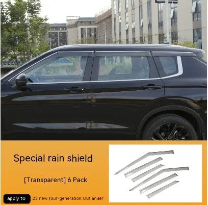 2023 Mitsubishi Outlander window deflector set in black engineering plastic