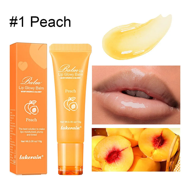 Women's Fashion Personality New Lip Gloss: Four natural fruit flavours with universal skin type compatibility, providing a sheer, moisturising finish for everyday wear.