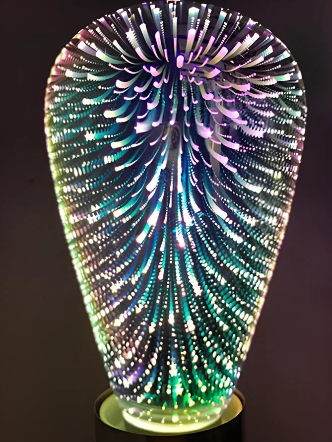 ST64 G95 3D star LED decorative bulb with colourful lighting effects and silver plated glass