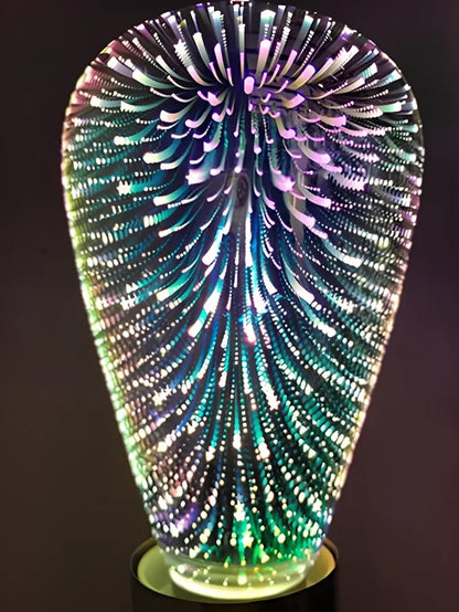 ST64 G95 3D star LED decorative bulb with colourful lighting effects and silver plated glass