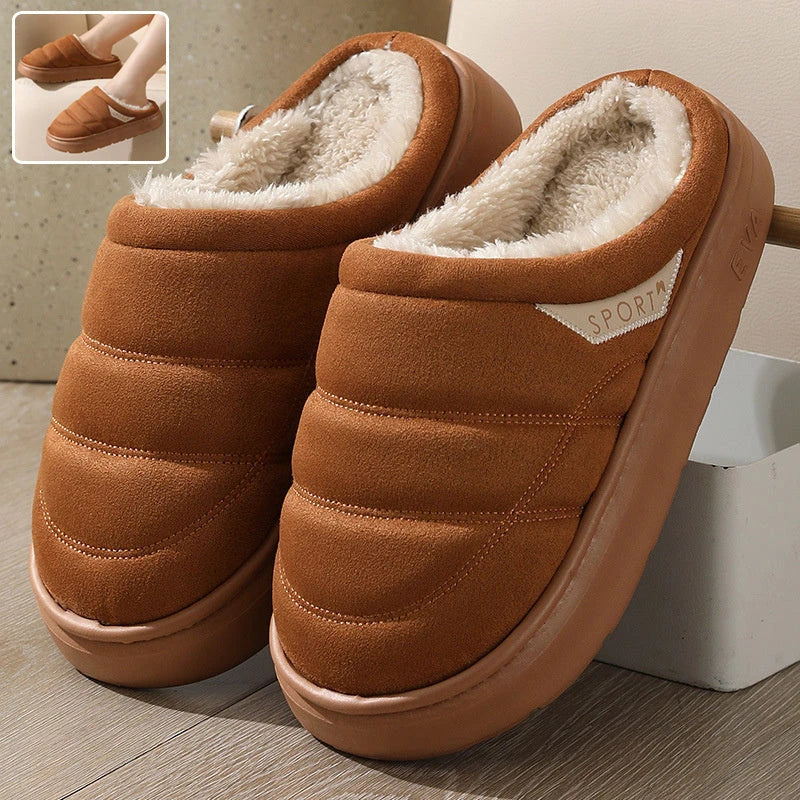 Soft and cozy winter house slippers in a variety of classic colors, featuring plush lining and thick, supportive EVA soles for ultimate indoor comfort and warmth.