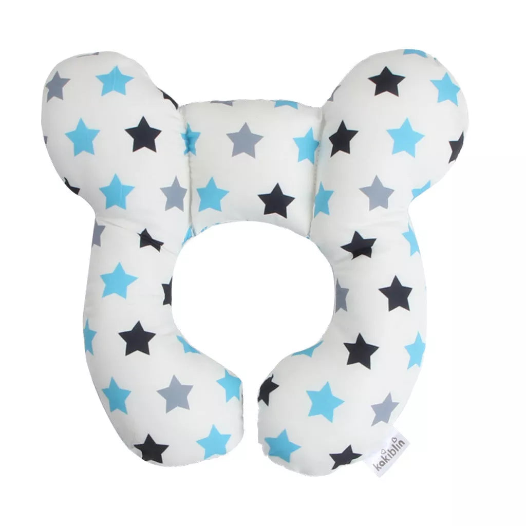 Baby U-shape pillow with cartoon pattern for neck support during travel