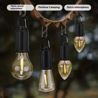 Five solar lantern light bulbs with pastoral styling and ABS plastic construction