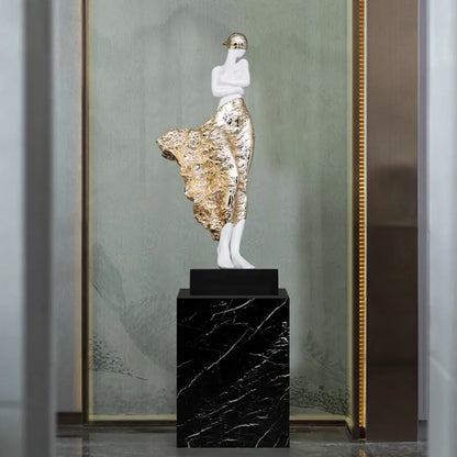 48cm tall sculptured ornament in rose gold or silver finish, modern simplicity design with abstract character forms