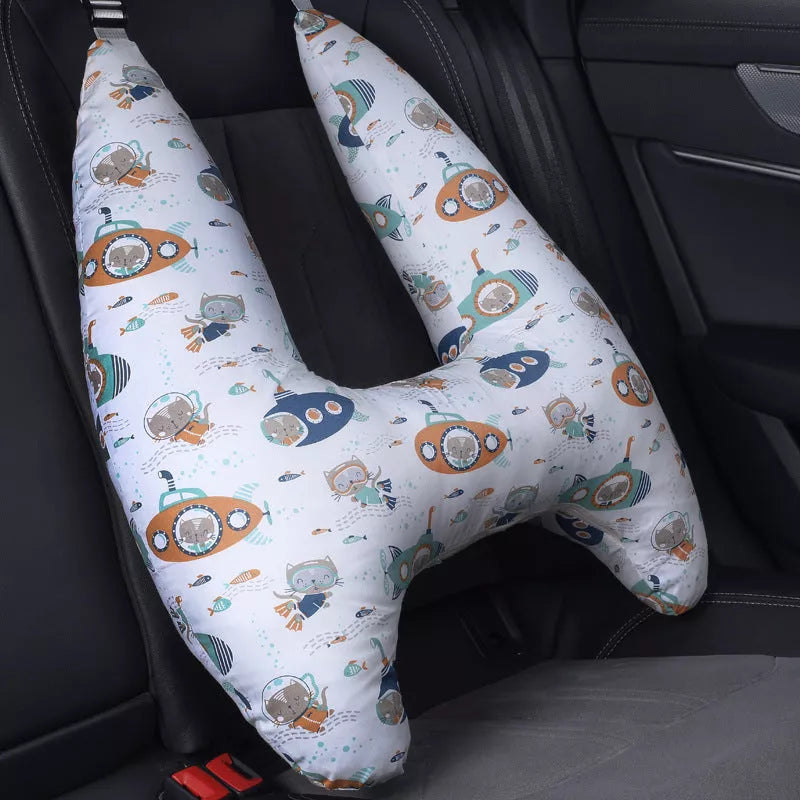 Universal car shoulder pad pillow for back row comfort, pure cotton fabric with PP cotton filling