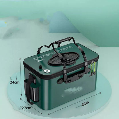 Thickened EVA Fish Protection Bucket with options for oxygen pump and multiple sizes