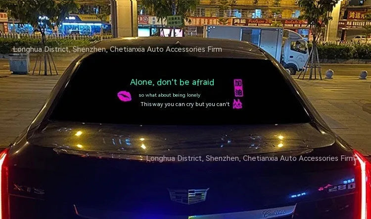90cm by 25cm car voice control rhythm light with electroluminescent panel showing music-synchronised patterns