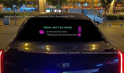 90cm by 25cm car voice control rhythm light with electroluminescent panel showing music-synchronised patterns