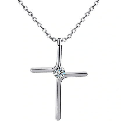 Elegant Titanium Steel Cross Pendant Necklace for Women - A timeless accessory for any outfit.