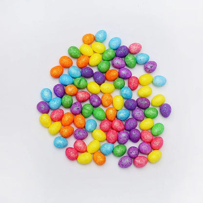 Colorful, hand-painted DIY Easter egg ornaments made of durable plastic for festive holiday decor