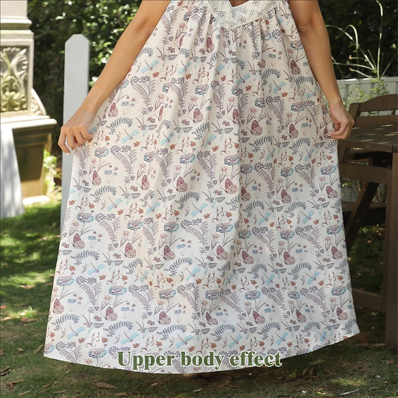 Elegant and comfortable women's dress in a classic design with a flowing, polyester fabric