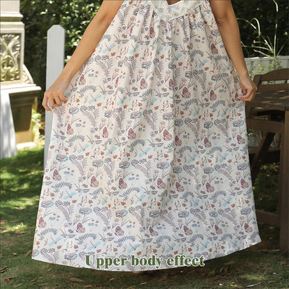 Elegant and comfortable women's dress in a classic design with a flowing, polyester fabric