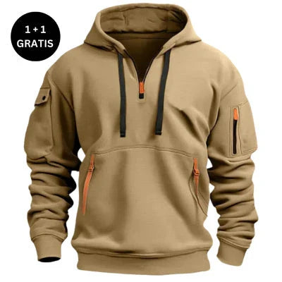 Comfy hooded pullover sweatshirt in various colors and sizes for men and women
