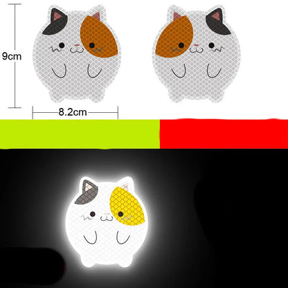 Reflective warning signs for automobiles and motorcycles with diamond film, 9cm by 5cm, in styles like Bucktooth melon seeds