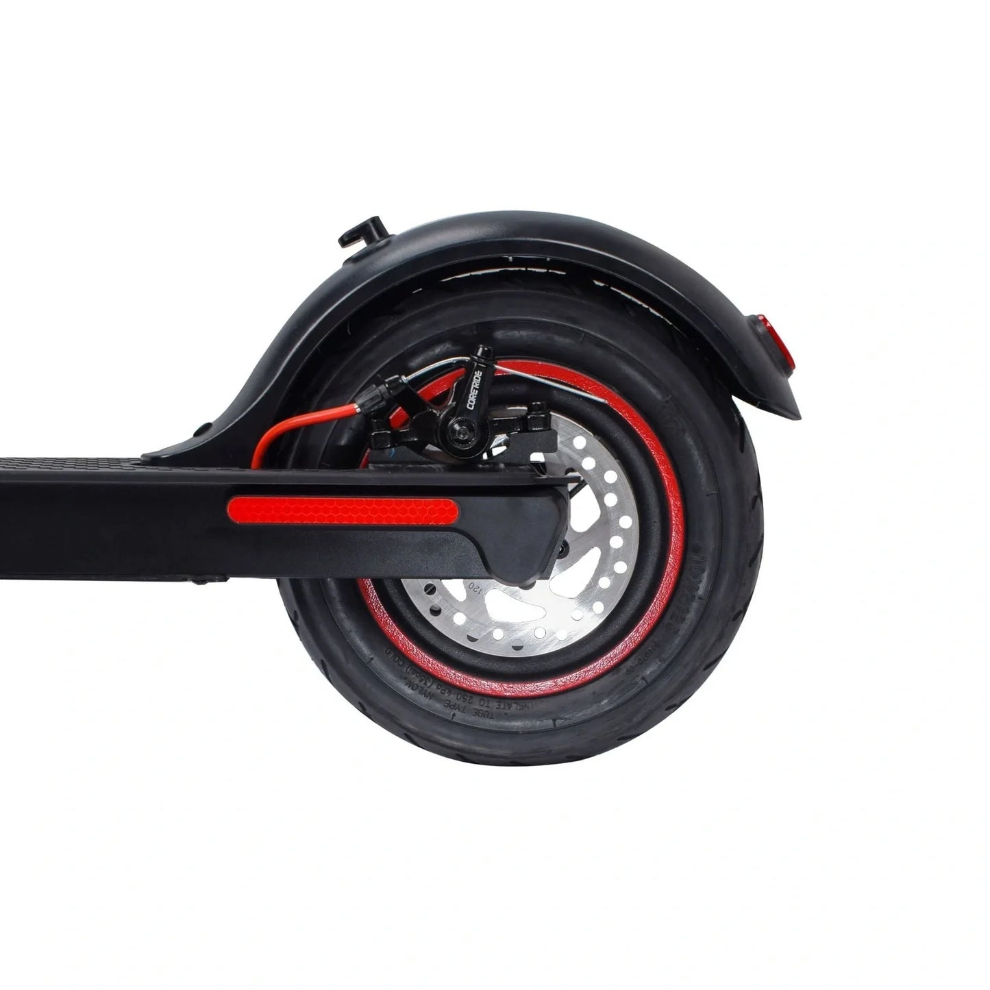 Black aluminum alloy electric folding scooter with 10-inch rubber tires and 500W motor