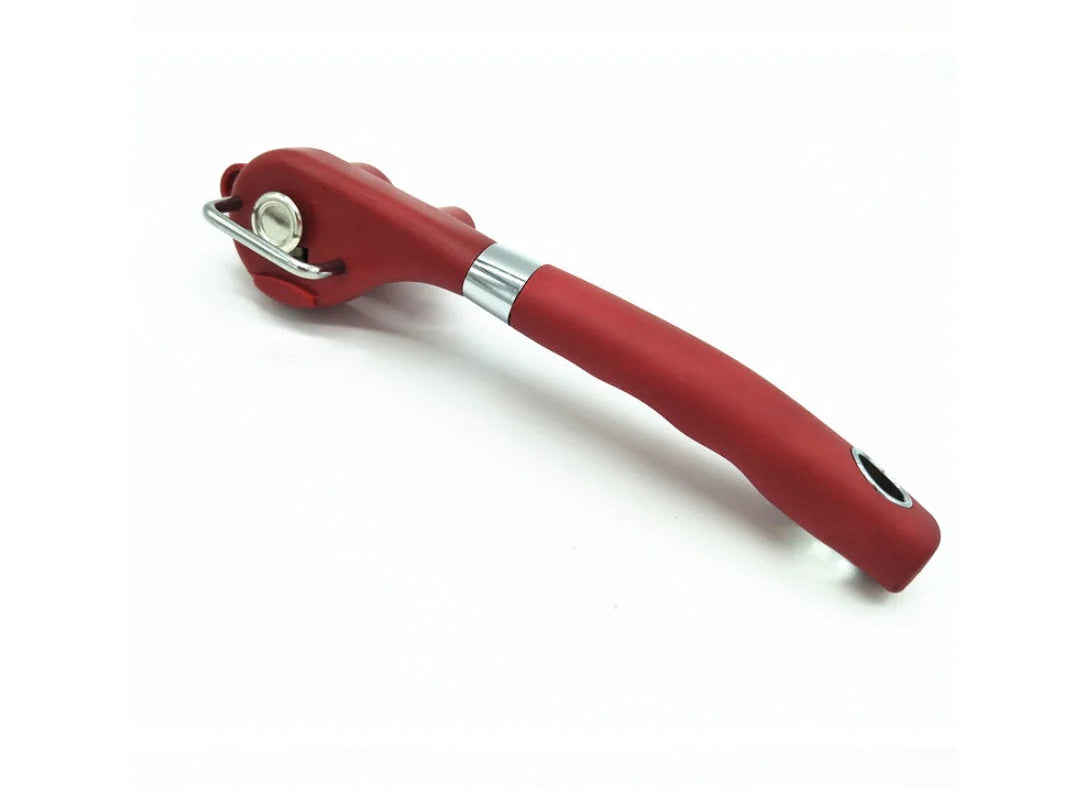 German quality can opener with ABS head, rubber handle, and DC53 blade