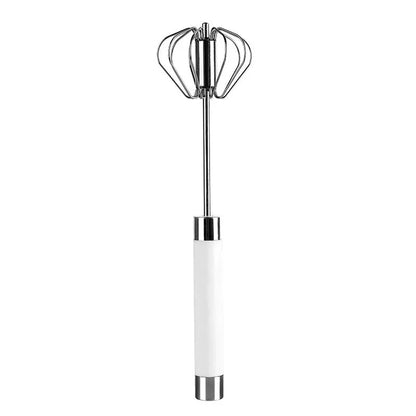 Semi-automatic stainless steel egg beater whisk for manual kitchen mixing