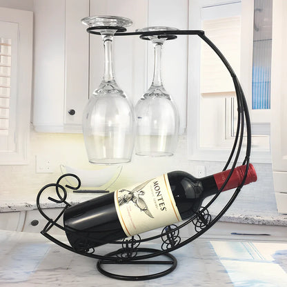 Stainless steel wine rack measuring 320mm wide with wine bottle storage