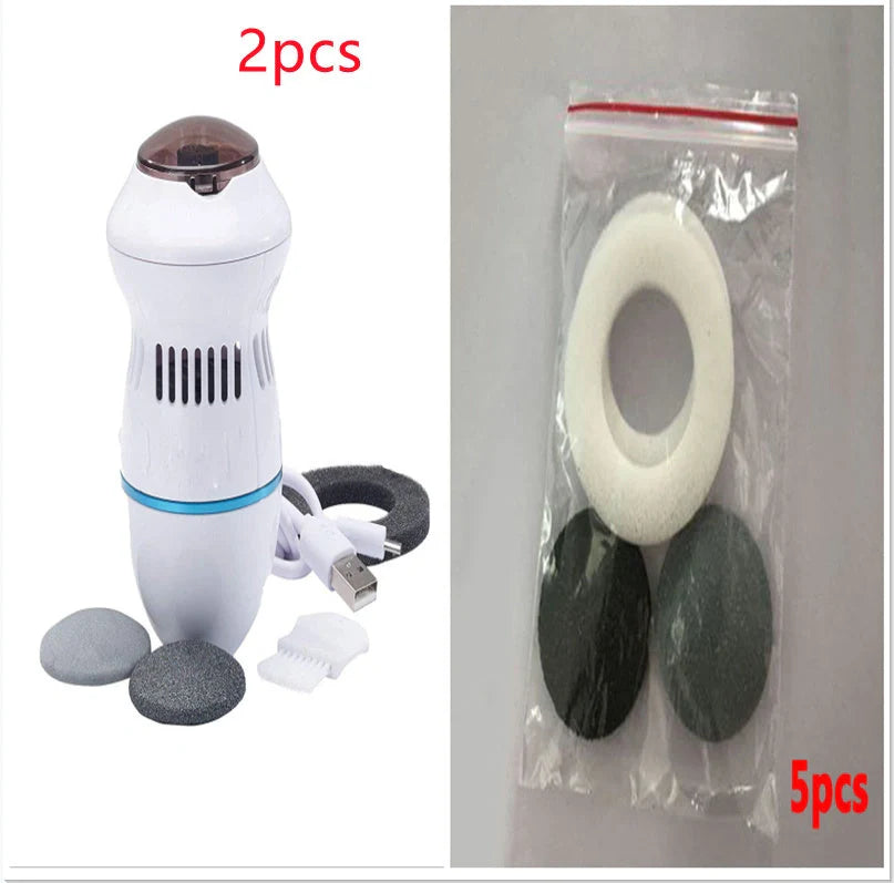 USB Electric Foot File Grinder with diamond grinders for dead skin removal