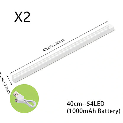 Stainless steel wireless LED motion sensor night light with magnetic wall mounting