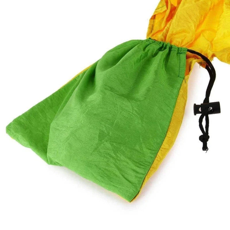 Durable and lightweight parachute hammock in various outdoor-friendly color options