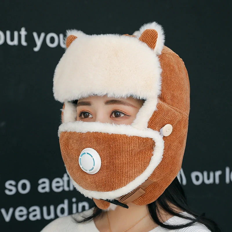 Women's anti-fog Russian trapper hat with earflaps in multiple colors