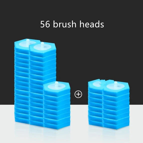Disposable toilet cleaning brush with scrubbing pad for thorough, hygienic bathroom cleaning