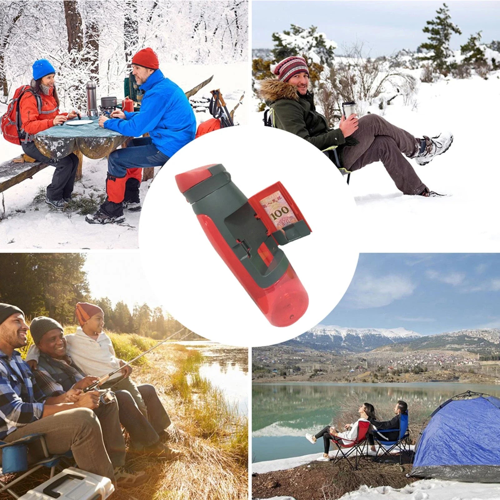 Secure Stash Water Bottle with Hidden Compartment for Storing Valuables, Durable Leak-Proof Design, Suitable for Commuting, Travel, and Outdoor Activities