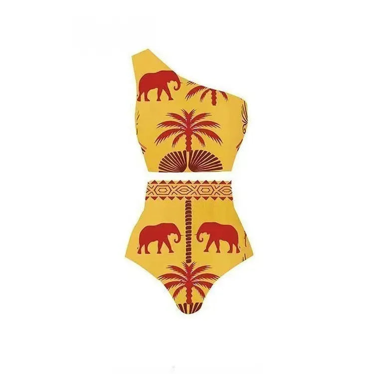 Women's black polyester one-piece swimsuit with lining for beach and pool swimming