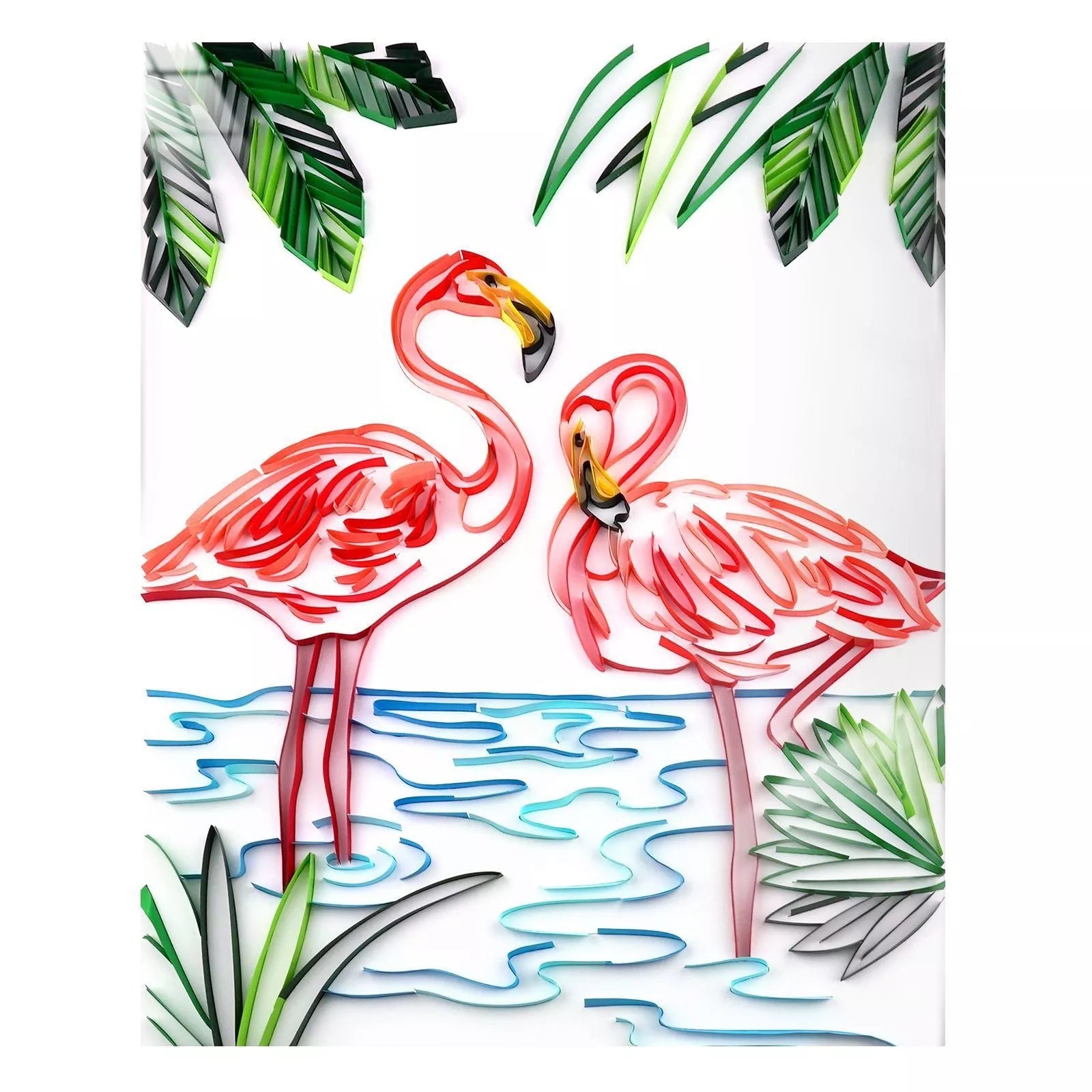 Handmade quilted paper painting set with animal themes and crafting tools