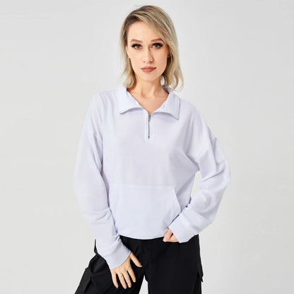 Cozy women's pullover sweatshirt in various colors for stylish and comfortable casual wear.