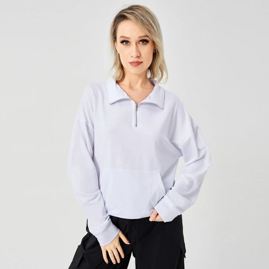 Cozy women's pullover sweatshirt in various colors for stylish and comfortable casual wear.