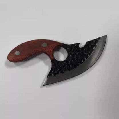 Stainless steel chef's kitchen knife with high carbon steel blade and ergonomic handle