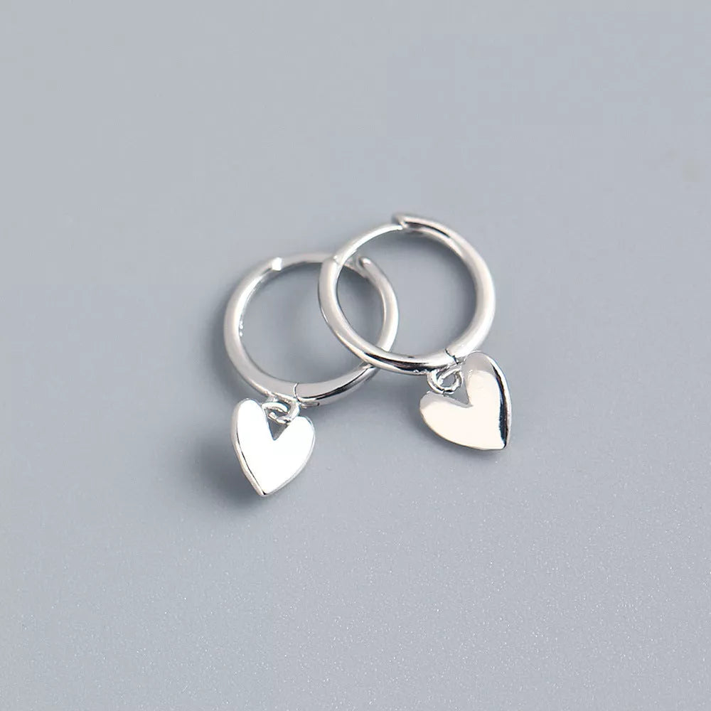 Love Heart Earrings in gold or silver finish, perfect for women's fashion accessories