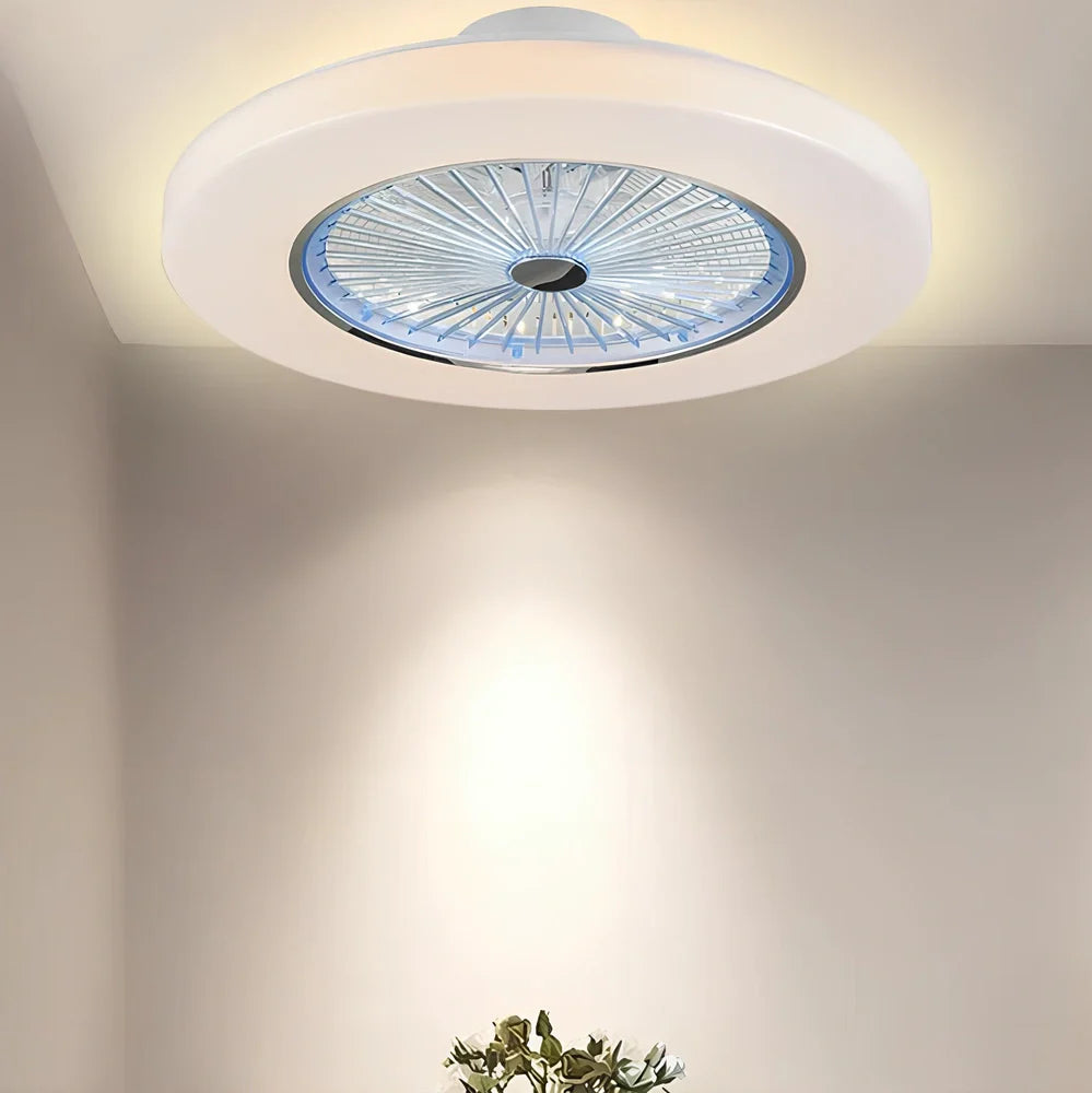 58cm ceiling fan with LED light and metal blades, remote control operation
