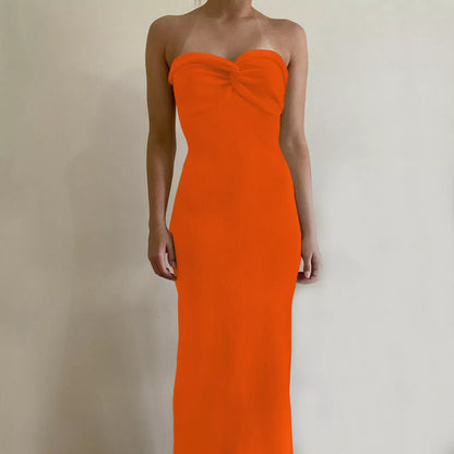 Women's knitted cross off shoulder woolen weaving dress in various colors