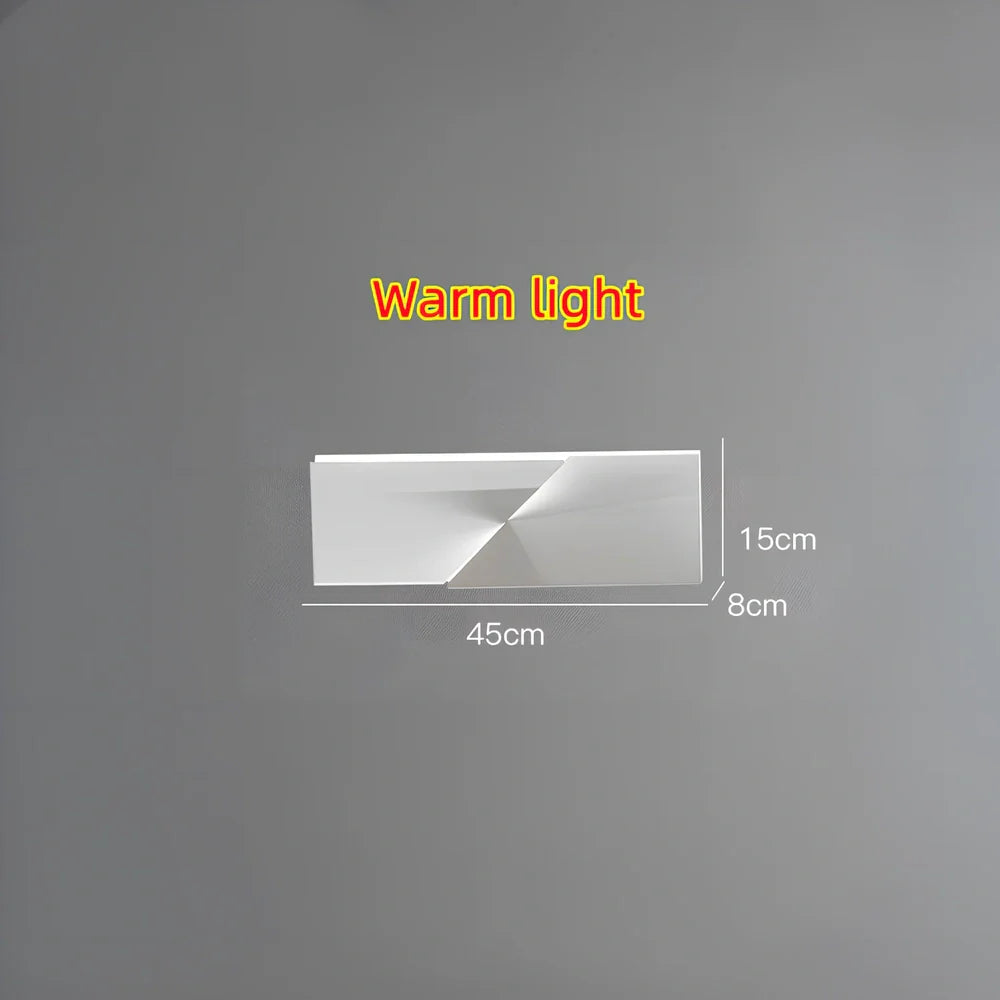 Minimalist iron wall lamp in matte white with LED lighting and slim profile