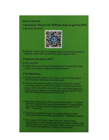 Round Bluetooth smart LED bulb with E27/B22 fittings, 60mm diameter, colour temperature adjustment 2700K-6500K