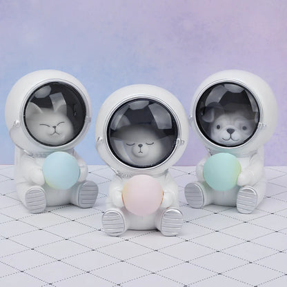 Starry sky animal atmosphere night light with resin construction measuring 9.5x10.5x13cm