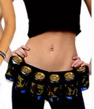 Adjustable waist beer belt bag holding six bottles, perfect for outdoor events