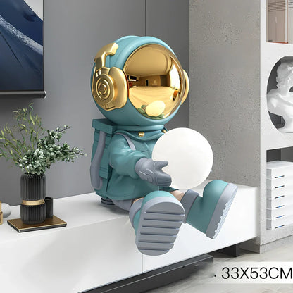 59cm tall astronaut ornament with night light on TV cabinet