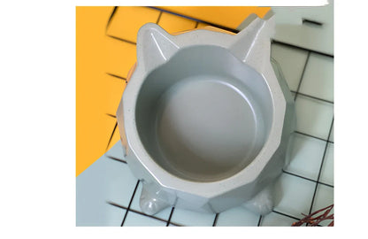 Bamboo fibre cat bowl in morning mist green colour with weighted base