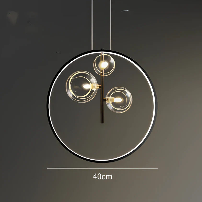 Modern Nordic minimalist bubble chandelier in white iron with three LED heads for 5-10㎡ lighting
