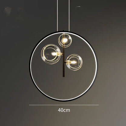 Modern Nordic minimalist bubble chandelier in white iron with three LED heads for 5-10㎡ lighting