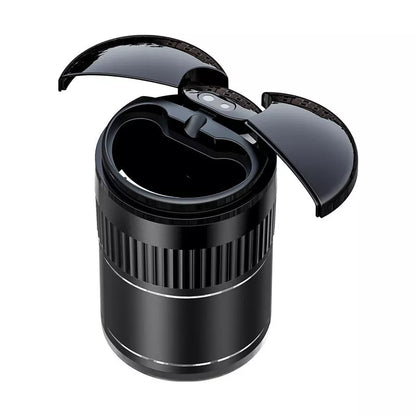 Smart car ashtray with lid and USB Type-C charging port