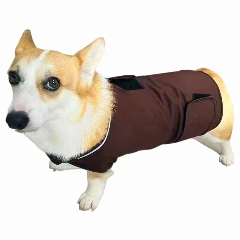 Dog calming clothing tank top for separation anxiety relief made from brocade cotton Ponte-de-Roma in sizes XS to XXL, available in heather gray, light gray, dark blue, dark green, rose red, and brown for everyday wear