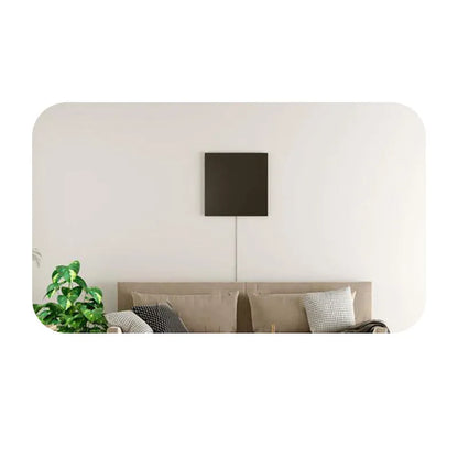 20x20cm black aluminium LED bedside wall light with RGB and warm light options