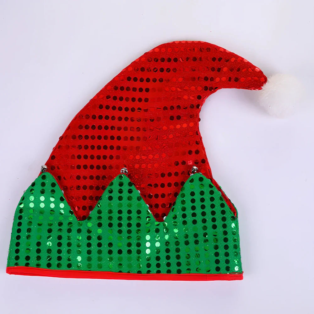 Red and green Christmas hat with 29.5cm circumference made from non-woven fabric