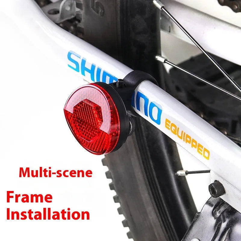 Red and yellow anti-theft bicycle taillight bracket for seat post mounting with reflective surfaces